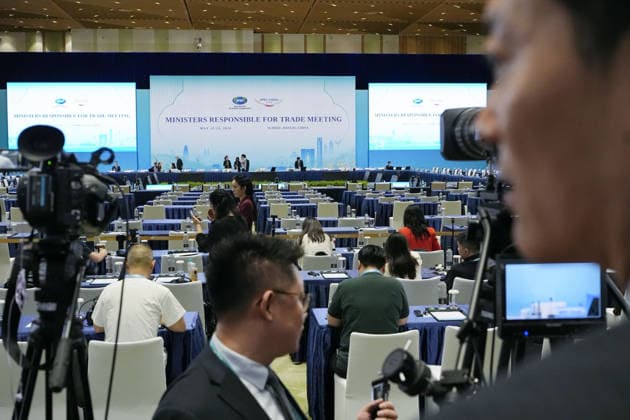 APEC trade meeting in Suzhou Photo taken on May 22, 2026, shows the venue of a trade meeting of the Asia-Pacific Economic Cooperation forum being held through the following day in Suzhou in Jiangsu Province, China.  A14AA0005597362P