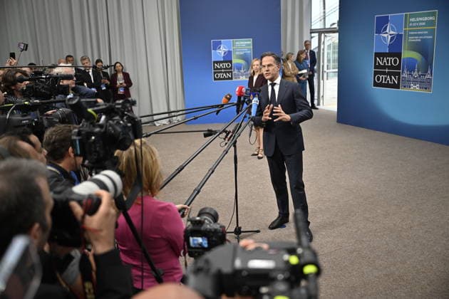 HELSINGBORG , SVERIGE 20260522 Nato:s generalsekreterare Mark Rutte vid fredagens doorstep pa NATO:s utrikesministermöte pa Sea U i Helsingborg pa fredagen. HELSINGBORG SVERIGE x50090x *** HELSINGBORG , SWEDEN 20260522 NATO Secretary General Mark Rutte at Fridays doorstep at the NATO Foreign Ministers meeting at Sea U in Helsingborg on Friday HELSINGBORG SWEDEN x50090x  Copyright: xJohanxNilsson TTx NATOS UTRIKESMINISTERMÖTE HELSINGBORG gCx4lYu395c
