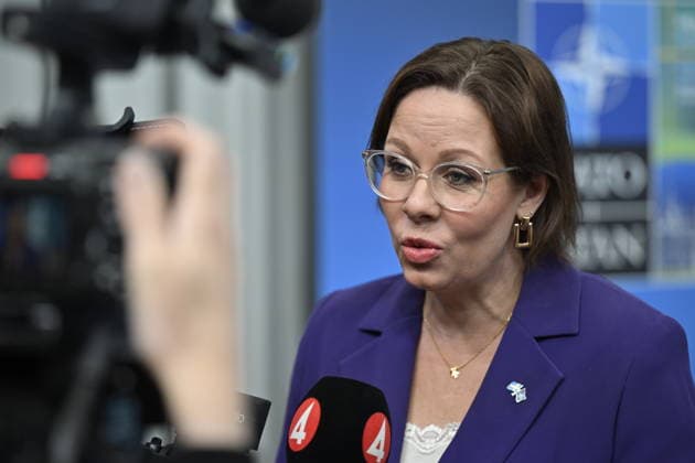 HELSINGBORG , SVERIGE 20260522 Sveriges utrikesminister Maria Malmer Stenergard (M) vid fredagens doorstep pa NATO:s utrikesministermöte pa Sea U i Helsingborg pa fredagen. HELSINGBORG SVERIGE x50090x *** HELSINGBORG , SWEDEN 20260522 Swedish Minister for Foreign Affairs Maria Malmer Stenergard M at Fridays doorstep at the NATO Foreign Ministers meeting at Sea U in Helsingborg on Friday HELSINGBORG SWEDEN x50090x  Copyright: xJohanxNilsson TTx NATOS UTRIKESMINISTERMÖTE HELSINGBORG 7sQS02o4-SI