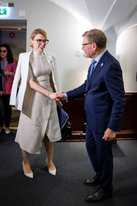 Johann Wadephul (CDU), Bundesaussenminister, beim NATO-Aussenministertreffen in Helsingborg. Hier mit der Aussenministerin von Bulgarien, Velislava Petrova-Chamova,. 22.05.2026. Fotografiert im Auftrag des Auswaertigen Amtes Helsingborg Schweden *** Johann Wadephul CDU , Federal Foreign Minister, at the NATO Foreign Ministers Meeting in Helsingborg Here with the Foreign Minister of Bulgaria, Velislava Petrova Chamova, 22 05 2026 Photographed on behalf of the Federal Foreign Office Helsingborg Sweden Copyright: xThomasxImo AAx