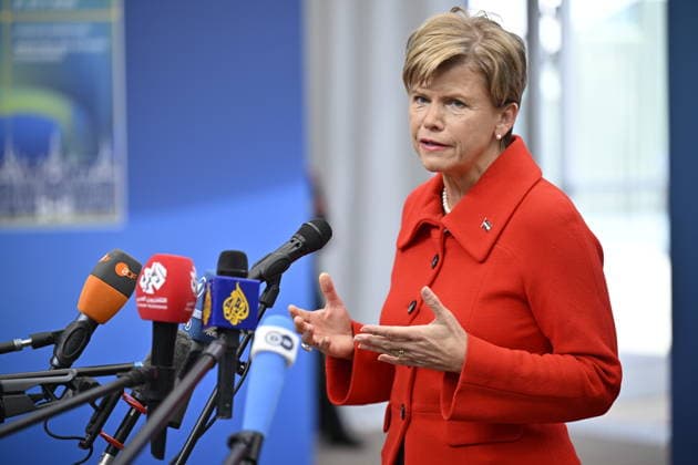 HELSINGBORG , SWEDEN 20260522 Latvian Foreign Minister Baiba BraÅ¾e at the doorstep of the NATO Foreign Ministers meeting at Sea U in Helsingborg, Sweden 22th May 2026. HELSINGBORG SWEDEN x50090x *** HELSINGBORG , SWEDEN 20260522 Latvian Foreign Minister Baiba BraÅ¾e at the doorstep of the NATO Foreign Ministers meeting at Sea U in Helsingborg, Sweden 22th May 2026 HELSINGBORG SWEDEN x50090x  Copyright: xJohanxNilsson TTx NATOS UTRIKESMINISTERMÖTE HELSINGBORG yaI9M-HWo0c