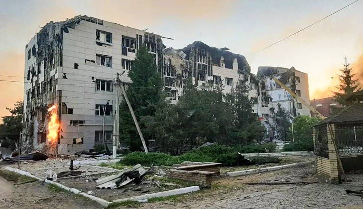 RUSSIA, LUGANSK PEOPLE S REPUBLIC - MAY 22, 2026: The dormitory of the Starobelsk Professional College under the Lugansk State Pedagogical University suffers severe damage from a Ukrainian drone strike on Starobelsk, north of Lugansk, along with its building. Out of 86 children aged 14 to 18 inside at the time of the strike, current figures indicate 35 injured and receiving necessary medical treatment. Best quality available. LPR Head MAX TASS  92862056