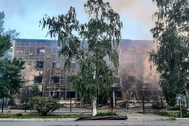 RUSSIA, LUGANSK PEOPLE S REPUBLIC - MAY 22, 2026: The dormitory of the Starobelsk Professional College under the Lugansk State Pedagogical University suffers severe damage from a Ukrainian drone strike on Starobelsk, north of Lugansk, along with its building. Out of 86 children aged 14 to 18 inside at the time of the strike, current figures indicate 35 injured and receiving necessary medical treatment. Best quality available. LPR Head MAX TASS  92862059