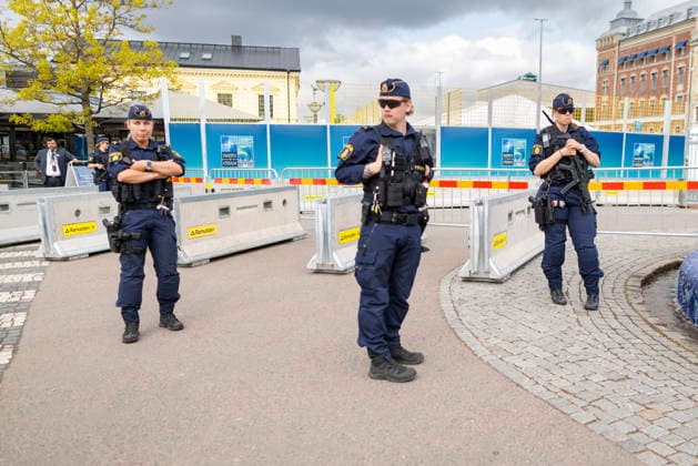 Polizei sichert das NATO-Aussenministertreffen in Helsingborg. 22.05.2026. Fotografiert im Auftrag des Auswaertigen Amtes Helsingborg Schweden *** Police securing the NATO Foreign Ministers Meeting in Helsingborg 22 05 2026 Photographed on behalf of the Federal Foreign Office Helsingborg Sweden Copyright: xThomasxImox