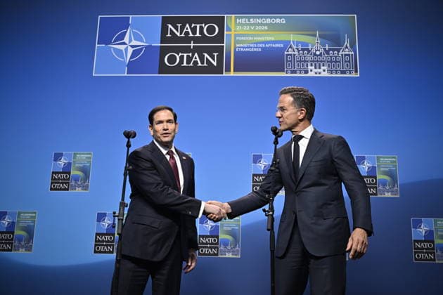 HELSINGBORG , SWEDEN 20260522 NATO Secretary General Mark Rutte and US Secretary of State Marco Rubio make statements at the NATO Foreign Ministers meeting at Sea U in Helsingborg, Sweden 22th May 2026. HELSINGBORG SWEDEN x50090x *** HELSINGBORG , SWEDEN 20260522 NATO Secretary General Mark Rutte and US Secretary of State Marco Rubio make statements at the NATO Foreign Ministers meeting at Sea U in Helsingborg, Sweden 22th May 2026 HELSINGBORG SWEDEN x50090x  Copyright: xJohanxNilsson TTx NATOS UTRIKESMINISTERMÖTE HELSINGBORG NXdk9YyYqm4