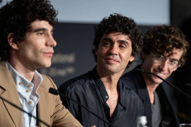 Cannes La Bola Negra Press Conference NG Javier Calvo and Javier Ambrossi attending the Press Conference for ‘La Bola Negra’ in Cannes at Palais Des Festivals in Cannes, France on May 22 2026 as part of the 79th Cannes Film Festival. Photo by Nicolas Genin ABACAPRESS.COM Cannes France  Copyright: xGeninxNicolas ABACAx
