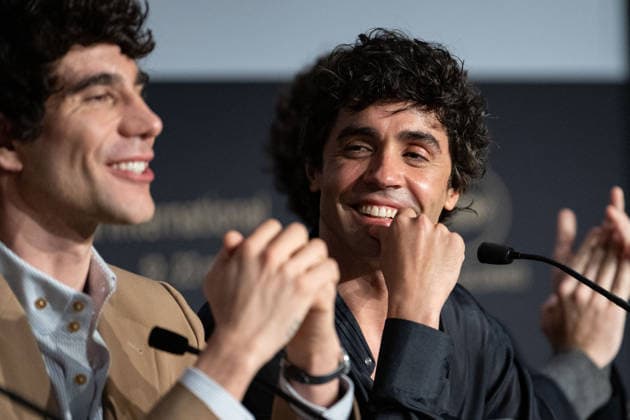 Cannes La Bola Negra Press Conference NG Javier Calvo and Javier Ambrossi attending the Press Conference for ‘La Bola Negra’ in Cannes at Palais Des Festivals in Cannes, France on May 22 2026 as part of the 79th Cannes Film Festival. Photo by Nicolas Genin ABACAPRESS.COM Cannes France  Copyright: xGeninxNicolas ABACAx