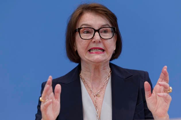 Immobilienbranche fordert Bau-Turbo II 2026-05-18 Deutschland, Berlin Bundespressekonferenz: Bau- und Immobilienbranche fordert Bau-Turbo II, um den Wohnungsmarkt zu beleben. Im Bild: Iris Schöberl, Präsidentin des Zentralen Immobilien Ausschusses (ZIA). *** Real estate industry calls for Bau Turbo II 2026 05 18 Germany, Berlin Federal Press Conference Construction and real estate industry calls for Bau Turbo II to revive the housing market In the picture Iris Schöberl, President of the German Property Federation ZIA