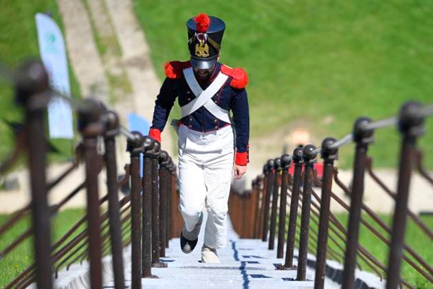 Works On World Famous Lion Of Waterloo Completed WATERLOO, BELGIUM - MAY 22: illustration picture during the official ceremony marking the completion of renovation and construction works at the world famous Butte du Lion, on May 22, 2026 in Waterloo, Belgium, 22 05 2026 Waterloo Belgium  Copyright: xPhilipxReynaersx