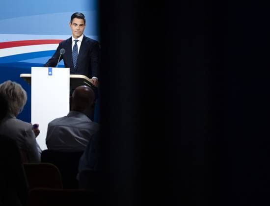 THE HAGUE - Prime Minister Rob Jetten speaks to the press after the weekly cabinet meeting. REMKO DE WAAL ANP netherlands out - belgium out  Copyright: xx x559040703x originalFilename: 559040703.jpg