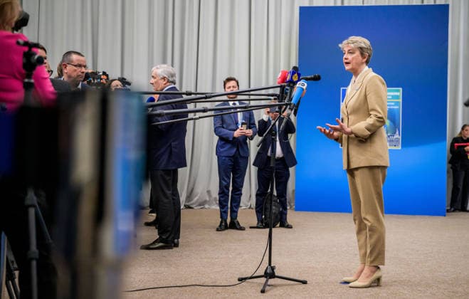 260522 Foreign minister Yvette Cooper of the United Kingdom during a meeting of NATO Ministers of Foreign Affairs May 22, 2026 in Helsingborg. Photo: Ludvig Thunman BILDBYRAN kod LT LT0794 politik nato meeting helsingborg foregin ministers möte helsingborg 2026 bbeng *** 260522 Foreign minister Yvette Cooper of the United Kingdom during a meeting of NATO Ministers of Foreign Affairs May 22, 2026 in Helsingborg Photo Ludvig Thunman BILDBYRAN kod LT LT0794 politik nato meeting helsingborg foregin ministers möte helsingborg 2026 bbeng  Copyright: LUDVIGxTHUNMAN BB260522LT021