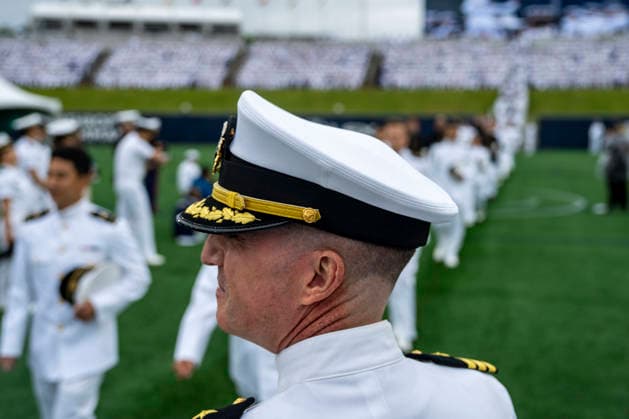 Midshipmen process to begin the U.S. Naval Academy Graduation and Commissioning Ceremony at the U.S. Naval Academy in Annapolis, Maryland on Friday, May 22, 2026. The Naval Academy has a total of 1059 graduates.  ANN20260522310 BONNIExCASH