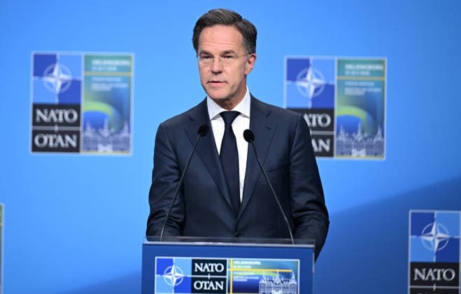 NATO Secretary General Mark Rutte HELSINGBORG, SWEDEN - MAY 22: NATO Secretary General Mark Rutte holds a press conference at the conclusion of the NATO Foreign Ministers Meeting in Helsingborg, Sweden, on May 22, 2026. Dursun Aydemir Anadolu Helsingborg Sweden. Editorial use only. Please get in touch for any other usage.  Copyright: x2026xAnadoluxDursunxAydemirx