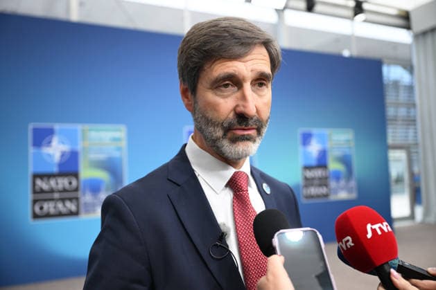 Foreign Minister of Slovakia, Juraj Blanar HELSINGBORG, SWEDEN - MAY 22: Foreign Minister of Slovakia, Juraj Blanar speaks to press after the NATO Foreign Ministers Meeting in Helsingborg, Sweden on May 22, 2026. Dursun Aydemir Anadolu Helsingborg Sweden. Editorial use only. Please get in touch for any other usage.  Copyright: x2026xAnadoluxDursunxAydemirx