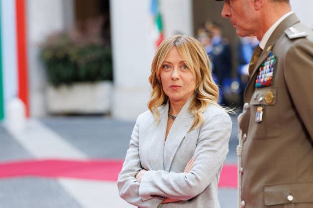 News - Giorgia Meloni meets with Irish Prime Minister Micheal Martin Italian Prime Minister Giorgia Meloni awaits for the Prime Minister of Ireland Micheal Martin on May 22, 2026 at Palazzo Chigi, Rome, Italy. Rome Palazzo Chigi Italy Copyright: xEmanuelaxVertollix xLiveMediax LPN_2464354