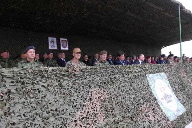 NATO-Serbia 2026 military exercise in Bujanovac BUJANOVAC, SERBIA - MAY 22: NATO Secretary General Mark Rutte’s Special Representative for the Caucasus and Central Asia, Ambassador Kevin Hamilton arrives at the Borovac Training Ground to observe the NATO-Serbia 2026 military exercise in Bujanovac, Serbia on May 22, 2026. Erkin Keci Anadolu Bujanovac Serbia. Editorial use only. Please get in touch for any other usage.  Copyright: x2026xAnadoluxErkinxKecix