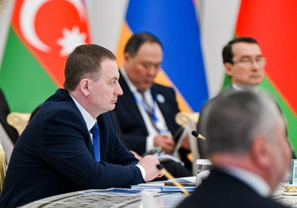 TURKMENISTAN, ASHGABAT - MAY 22, 2026: Belarusian Prime Minister Alexander Turchin (L) attends an expanded meeting of the CIS (Commonwealth of Independent States) Council of the Heads of Government at the Garagum Hotel and Business Centre Ashgabat Turkmenistan  - ZUMAt113 20260522_zaa_t113_343 Copyright: xAlexanderxMiridonovx