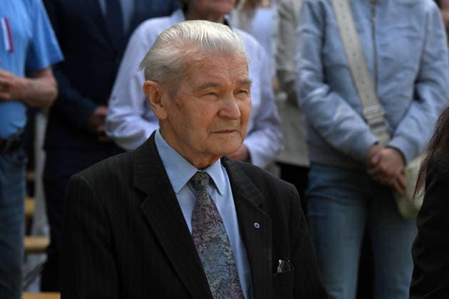 94 years old former political prisoner Leo Zidek attends the memorial event Jachymov Hell to honour political prisoners from uranium camps near Jachymov and Horni Slavkov, organised by the association Bearers of the Legacy of Jachymov Hell, Horni Slavkov, Czech Republic, May 22, 2026. (CTKxPhoto SlavomirxKubes) CTKPhotoP2026052205503  CTKPhotoP2026052205503