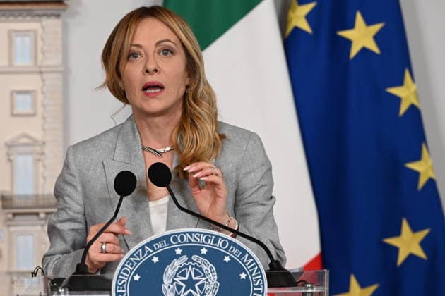 May 22, 2026, Rome, Italy: The meeting at Palazzo Chigi between Prime Minister Giorgia Meloni and Irish Prime Minister Michael Martin, Rome, 22 May 2026. ANSA MAURIZIO BRAMBATTI Rome Italy  - ZUMAa110 20260522_zaf_a110_039 Copyright: xMaurizioxBrambattix