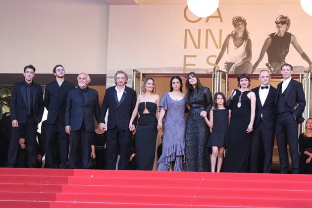 Cannes - Histoires De La Nuit The Birthday Party Red Carpet Jean-Louis Livi, Hafsia Herzi, Benoit Magimel, Lea Mysius, Bastien Bouillon, Monica Bellucci, Tawba El Gharchi, Tatia Tsuladze, Alane Delhaye and Paul Hamy at the Histoires De La Nuit (The Birthday Party) screening on the red carpet during the 79th annual Cannes Film Festival at Palais des Festivals on May 22, 2026 in Cannes, France. Photo by Jerome Domine ABACAPRESS.COM Cannes France  Copyright: xDominexJerome ABACAx