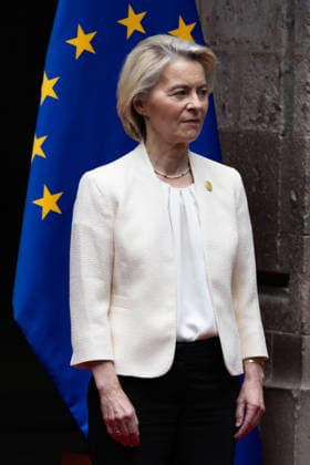 May 22, 2026, Mexico City, Mexico: URSULA VON DER LEYEN, President of the European Commission, attended a meeting at the National Palace in Mexico City within the framework of the VIII Mexico European Union Summit and the signing of the Modernized Global Agreement between Mexico and the European Union. Mexico City Mexico  - ZUMAl178 20260522_znp_l178_009 Copyright: xCristianxLeyvax