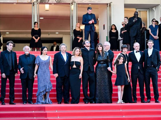 IPA84973946 - Cannes, 79th Cannes Film Festival 2026 - evening 11. Red Carpet HISTOIRES DE LA NUIT (THE BIRTHDAY PARTY) Pictured: Paul Guilhaume, Jean-Louis Livi, Hafsia Herzi, Benoit Magimel, LÃ a Mysius, Bastien Bouillon, Monica Bellucci, Tawba El Gharchi, Tatia Tsuladze, Alane Delhaye and Paul Hamy  Copyright: xManuelexMangiarottix xPoolxPhotoxEventsx07x 84973946