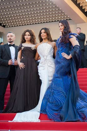 Cannes Histoires de la nuit The Birthday Party Red Carpet EB US actress Ariana Greenblatt, US actress Eva Longoria and Indian actress Aishwarya Rai Bachchan on the red carpet before the screening of the film Histoires de la nuit (The Birthday Party) at the 79th edition of the Cannes Film Festival in Cannes, southern France on May 22, 2026. Photo by Eliot Blondet ABACAPRESS.COM Cannes France France  Copyright: xBlondetxEliot ABACAx