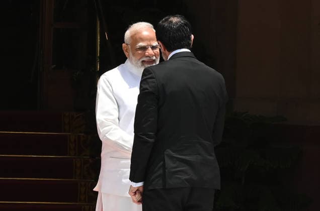 NEW DELHI, INDIA - MAY 22: Prime Minister Narendra Modi waits receives the President of the Republic of Cyprus, Nikos Christodoulides for a high-level bilateral summit at Hyderabad House on May 22, 2026 in New Delhi, India. Following a closed-door meeting attended by External Affairs Minister S Jaishankar and National Security Advisor Ajit Doval, the two leaders issued a landmark joint press statement announcing the formal elevation of India-Cyprus relations to a Strategic Partnership. (Photo by Sonu Mehta Hindustan Times) PM Narendra Modi And Cyprus President Nikos Christodoulides Hold Bilateral Meeting At Hyderabad House In Delhi