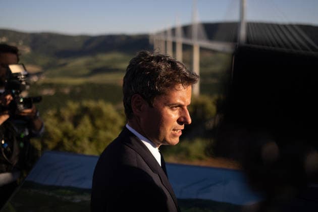 Gabriel Attal visits the Millau viaduct - Millau General Secretary of French centrist party Renaissance Gabriel Attal visits the Millau viaduct on May 22, 2026. France s former prime minister Gabriel Attal said on May 22, 2026 he was running for president next year. Photo by Raphael Lafargue ABACAPRESS.COM Millau France  Copyright: xLafarguexRaphael ABACAx