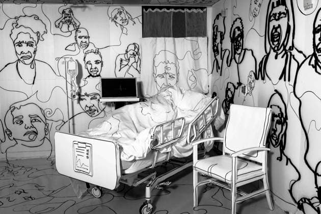 May 22,, 2026 - Los Angeles, California, USA - An installation byDr. Maryam Trebeau is seen at a preview for the Hospital of Emotions, a large-scale, site-specific, pop-up art experience taking place at the former St. Vincent Medical Center..Presented by House of Art and Dreams, ROYVA and the St. Vincent Behavioral Health Campus, the exhibition spans four floors and 80 rooms, including patient rooms, operating rooms and nurses stations, each holding a work of art depicting one of five emotions: love, fear, hope, anger and joy. The exhibition is open to the public from May 27 to July 31. Los Angeles USA  - ZUMAce6_ 20260522_zaf_ce6_017 Copyright: xBrianxCahnx