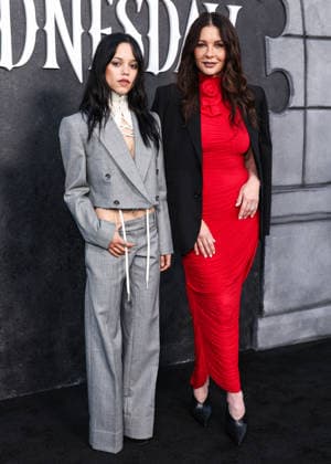 Netflix FYSEE LA - Wednesday Season 2 ATAS Emmy FYC Event HOLLYWOOD, LOS ANGELES, CALIFORNIA, USA - MAY 22: American actress Jenna Ortega wearing McQueen Pre Fall 2026, styled by Enrique Melendez and Welsh actress Catherine Zeta-Jones wearing Magda Butrym arrive at the Netflix FYSEE LA - Wednesday Season 2 ATAS (Academy of Television Arts and Sciences) Emmy FYC (For Your Consideration) Event held at the Hollywood Forever Cemetery on May 22, 2026 in Hollywood, Los Angeles, California, United States. Hollywood Hollywood Forever Cemetery California United States Copyright: xXavierxCollin ImagexPressxAgencyx