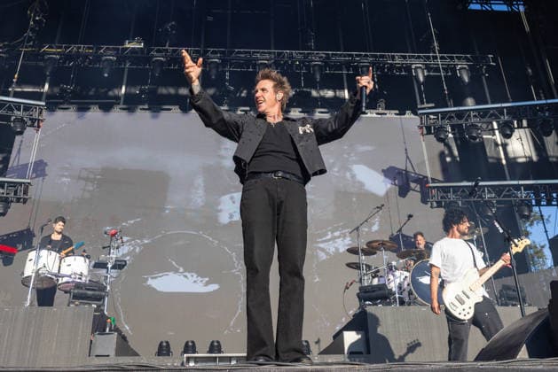May 22, 2026, Napa, California, U.S: JACOBY SHADDIX, TONY PALERMO and TOBIN ESPERANCE of Papa Roach during the BottleRock Music Festival in Napa, California Napa U.S  - ZUMAs135 20260522_zap_s135_077 Copyright: xDanielxDeSloverx