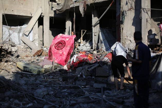 Palestinians inspect damage following Israeli strike in Nuseirat camp Palestinians inspect damage to homes and streets following an Israeli strike on a house and shops in the Nuseirat refugee camp in the central Gaza Strip on May 23, 2026. According to residents, the strike came after the collapse of a ceasefire agreement between Hamas and Israel. Hassan Jedi apaimages Nusairat Gaza Strip Palestinian Territory 230526_Nusairat_HJ_00(24).jpeg Copyright: xapaimagesxHassanxJedix xapaimagesx