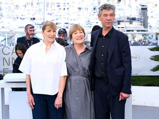 IPA84989300 - Cannes, 79th Cannes Film Festival 2026 - Day 12. Das Geträumte Abenteuer (The Dreamed Adventure). Yana Radeva, Valeska Grisebach and Syuleyman Alilov Letifov are pictured.  Copyright: xAlbertoxTerenghix xPoolxPhotoxEventsx07x 84989300