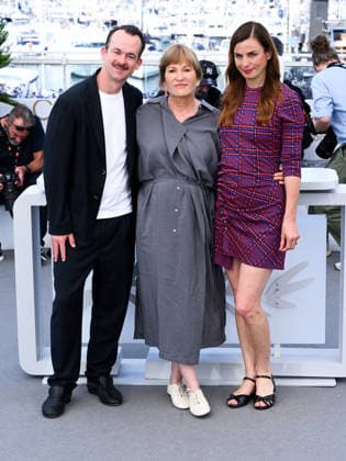 IPA84989329 - Cannes, 79th Cannes Film Festival 2026 - Day 12. Das Geträumte Abenteuer (The Dreamed Adventure). Pictured are Jonas Dornbach, Valeska Grisebach and Janine Jackowski.  Copyright: xAlbertoxTerenghix xPoolxPhotoxEventsx07x 84989329