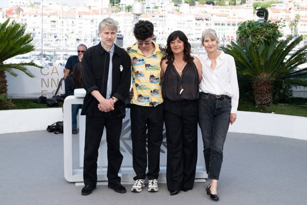 Cannes Ulysse Photocall LZ Stanislas Merhar, Alphonse Roberts, Romane Bohringer and Laetitia Masson attending the photocall of Ulysse during the 79th Cannes International Film Festival in Cannes, France on May 23, 2026, the film selected in Un Certain Regard. Photo by Laurent Zabulon ABACAPRESS.COM  Copyright: xZabulonxLaurentx