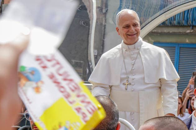 Visit of Pope Leo XIV to Acerra Along the streets of Acerra, near Naples, crowds of worshippers gathered to greet Pope Leo XIV as he passed through the town in the popemobile. Thousands of faithful lined the streets waving flags, applauding, and praying during the Pope™s pastoral visit, transforming the town into a moment of collective celebration and devotion.A deeply symbolic event marked by strong public participation and religious fervour. Acerra May 23, 2026. _BPH0330 Copyright: xAntonioxBalascox