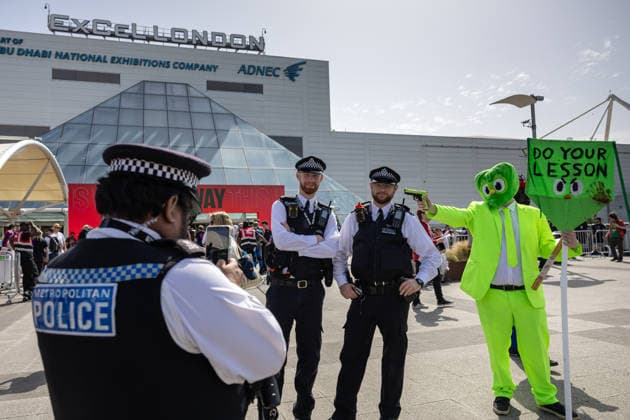 MCM Comic Con at ExCeL London, London, UK 23 May 2026 Met Police officers pose with coplayers outside MCM Comic Con at ExCeL London, London, UK, on 23 May 2026. The event brings together fans of comics, gaming, anime, film and television from across the UK and beyond., Credit:Pete Speller Avalon  Copyright: xPetexSpellerx xAvalonx 1104536322