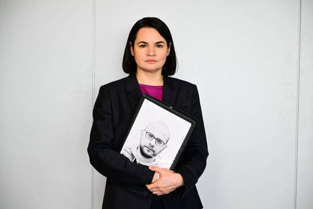 Sviatlana Tsikhanouskaya, a representative of Belarusian democratic forces, gives an interview to the Czech News Agency (CTK),xinxPrague,xonxMayx23,x2026.xAxdeeperxmilitaryxintegrationxbetweenxRussiaxandxBelarusxposesxaxsecurityxthreatxtoxallxofxEurope,xnotxjustxtoxthexcountriesxonxthexeasternxflankxofxNATO,xshexsaidxinxanxinterview.xAccordingxtoxher,xthexregimexofxBelarusianxauthoritarianxleaderxAlexanderxLukashenkoxservesxasxaxtoolxforxMoscowxtoxintimidatexandxpressurexEuropeanxstates.x(CTKxPhoto RomanxVondrous) CTKPhotoP2026052204532  CTKPhotoP2026052204532