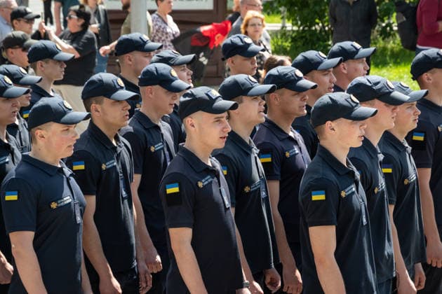 Commemoration procession held on Heroes Day in Lviv, Ukraine LVIV, UKRAINE - MAY 23: Service members and civilians take part in a procession dedicated to the participants of the ATO JFO, veterans, and individuals who lost their lives or are involved in the conflict in Ukraine, during Heroes Day in Lviv, Ukraine on May 23, 2026. Participants marched through the city and held a commemoration for the fallen service members at the burial grounds within the Lychakiv Cemetery. Olena Znak Anadolu Lviv Ukraine. Editorial use only. Please get in touch for any other usage.  Copyright: x2026xAnadoluxOlenaxZnakx