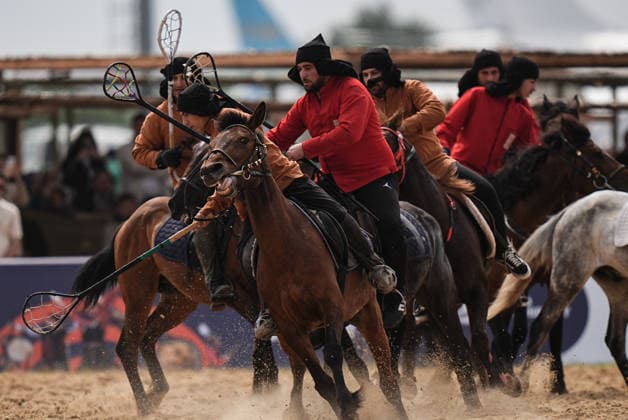 8th Ethnosport Culture Festival in Istanbul ISTANBUL, TURKIYE - MAY 23: Equestrian athletes compete during the third day of the 8th Ethnosport Culture Festival, organized by the World Ethnosport Confederation, at Ataturk Airport in Istanbul, Turkiye, on May 23, 2026. Hakan Akgun Anadolu Istanbul Turkey. Editorial use only. Please get in touch for any other usage.  Copyright: x2026xAnadoluxHakanxAkgunx