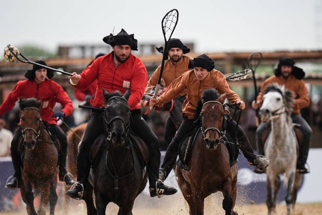 8th Ethnosport Culture Festival in Istanbul ISTANBUL, TURKIYE - MAY 23: Equestrian athletes compete during the third day of the 8th Ethnosport Culture Festival, organized by the World Ethnosport Confederation, at Ataturk Airport in Istanbul, Turkiye, on May 23, 2026. Hakan Akgun Anadolu Istanbul Turkey. Editorial use only. Please get in touch for any other usage.  Copyright: x2026xAnadoluxHakanxAkgunx