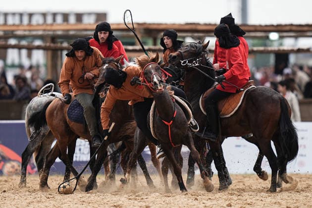 8th Ethnosport Culture Festival in Istanbul ISTANBUL, TURKIYE - MAY 23: Equestrian athletes compete during the third day of the 8th Ethnosport Culture Festival, organized by the World Ethnosport Confederation, at Ataturk Airport in Istanbul, Turkiye, on May 23, 2026. Hakan Akgun Anadolu Istanbul Turkey. Editorial use only. Please get in touch for any other usage.  Copyright: x2026xAnadoluxHakanxAkgunx