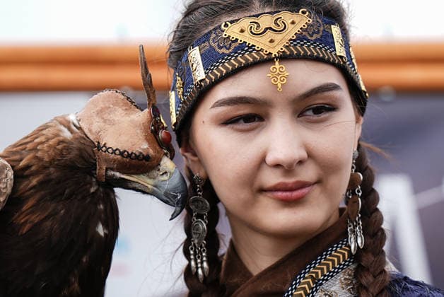 8th Ethnosport Culture Festival in Istanbul ISTANBUL, TURKIYE - MAY 23: A woman is seen with an eagle during the third day of the 8th Ethnosport Culture Festival, organized by the World Ethnosport Confederation, at Ataturk Airport in Istanbul, Turkiye, on May 23, 2026. Hakan Akgun Anadolu Istanbul Turkey. Editorial use only. Please get in touch for any other usage.  Copyright: x2026xAnadoluxHakanxAkgunx