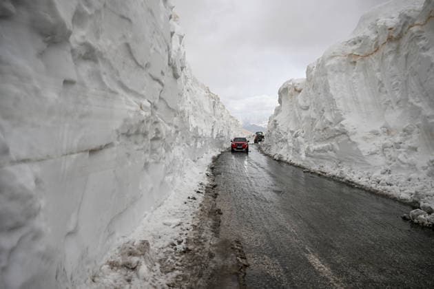 Van-Bahcesaray highway, closed for months due to avalanche risk, cleared of snow VAN, TURKIYE - MAY 23: A car passes by as the teams from the Gorentas Maintenance Station of the 11th Regional Directorate of Highways carry out snow removal work on the Van-Bahcesaray highway in Van, Turkiye on May 23, 2026. Closed since December due to adverse weather conditions and avalanche risks, the highway was partially opened to single-lane traffic following a challenging 20-day effort through meters-high snow corridors. The final decision to fully open the road to traffic awaits an assessment by the Avalanche Risk Determination and Monitoring Commission. Ozkan Bilgin Anadolu Van Turkey. Editorial use only. Please get in touch for any other usage.  Copyright: x2026xAnadoluxOzkanxBilginx