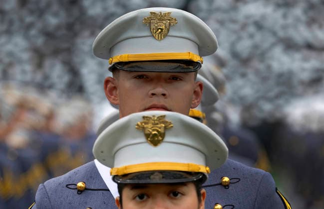 Graduating Cadets march in during the West Point Class of 2026 s commencement ceremony in Michie Stadium at the United States Military Academy in West Point, New York on Saturday, May 23, 2026. .  NYP20260523903 PeterxFoley