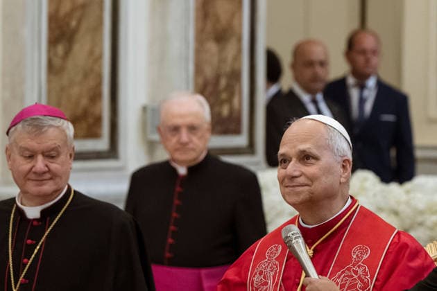 May 23, 2026, Acerra, Napoli, Italy: The Pope seen looking at the local Cathedral. Pope Leo XIV visited Acerra for his patroral itinerary. He was the first Pope to visit the Land of Fires, a region affected by illegal dumping and burning of toxic waste in Campania region in Italy and meet families of victims of pollution in the Cathedral of Santa Maria Assunta in Acerra. Acerra Italy - ZUMAf172 20260523_zip_f172_031 Copyright: xValeriaxFerrarox