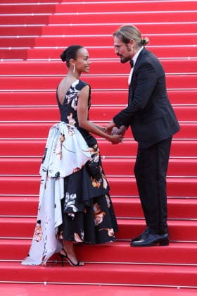 Domine - Closing Ceremony Red Carpet Zoe Saldana and Marco Perego at the red carpet of the closing ceremony of the 79th annual Cannes Film Festival at Palais des Festivals on May 23, 2026 in Cannes, France. Photo by Jerome Domine ABACAPRESS.COM Cannes France  Copyright: xDominexJerome ABACAx