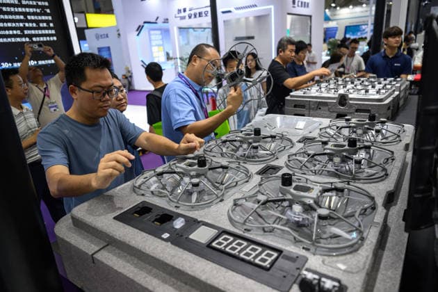 Drone World Congress In China s Shenzhen SHENZHEN, CHINA - MAY 23:Exhibitors present multiple advanced drone devices at the congress venue on May 23,2026 in Shenzhen,Guangdong Province of China.The 2026 Drone World Congress is themed around low altitude economy and flying towards the future, showcasing over 10000 drones and low altitude technology products. Stringer Anadolu Shenzhen China. Editorial use only. Please get in touch for any other usage.  Copyright: x2026xAnadoluxStringerx