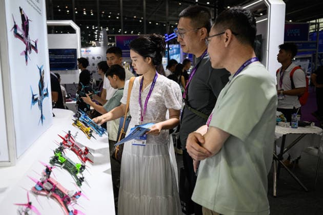 Drone World Congress In China s Shenzhen SHENZHEN, CHINA - MAY 23:Exhibitors present multiple advanced drone devices at the congress venue on May 23,2026 in Shenzhen,Guangdong Province of China.The 2026 Drone World Congress is themed around low altitude economy and flying towards the future, showcasing over 10000 drones and low altitude technology products. Stringer Anadolu Shenzhen China. Editorial use only. Please get in touch for any other usage.  Copyright: x2026xAnadoluxStringerx